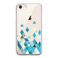 Gekleurde driehoekjes blauw: iPhone 8 Transparant Hoesje