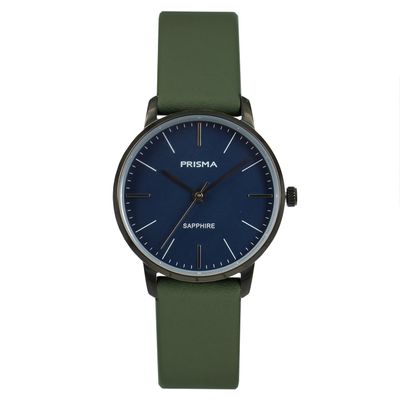 Prisma Dameshorloge P.2093 Lederen band Edelstaal