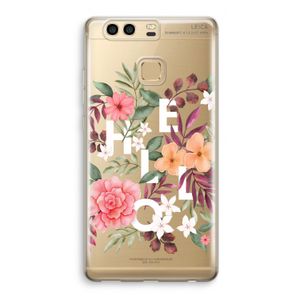 Hello in flowers: Huawei P9 Transparant Hoesje