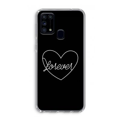 Forever heart black: Samsung Galaxy M31 Transparant Hoesje