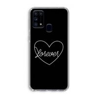 Forever heart black: Samsung Galaxy M31 Transparant Hoesje