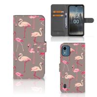 Nokia C12 | Telefoonhoesje | Met pasjeshouder | Flamingo