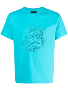 Botter t-shirt en coton biologique à ornements en strass - Bleu