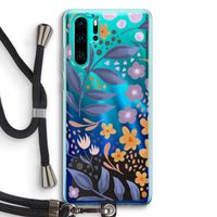 Flowers with blue leaves: Huawei P30 Pro Transparant Hoesje met koord