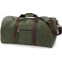 Canvas weekendtas/reistas - legergroen - 45 liter - Vintage reistas - Tassen voor volwassenen