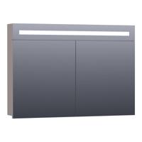 Brauer Promise Spiegelkast - 100 cm - met Directe Verlichting - 2 Enkelzijdige Spiegeldeuren - Mat Taupe