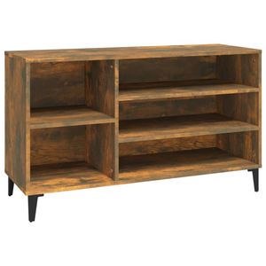 The Living Store Schoenenkast - Hout - 102 x 36 x 60 cm - Gerookt eiken