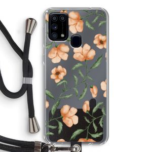 Peachy flowers: Samsung Galaxy M31 Transparant Hoesje met koord
