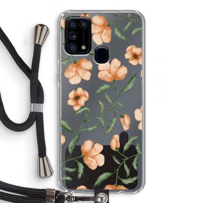 Peachy flowers: Samsung Galaxy M31 Transparant Hoesje met koord