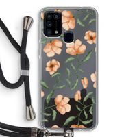 Peachy flowers: Samsung Galaxy M31 Transparant Hoesje met koord