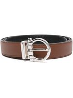 Ferragamo ceinture en cuir à boucle Gancini - Marron Ferragamo ceinture en cuir à boucle Gancini - Marron