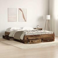 Bedframe met lades met lade Oud hout 140 x 190 cm Bewerkt hout