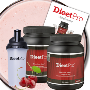 2 potten DieetPro Kersen plus Gratis Shaker