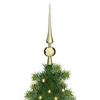 Kerstboom piek - goud - kunststof - 28 cm - kerstpieken - thumbnail