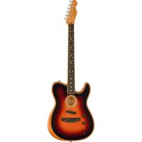 Fender American Acoustasonic Telecaster 3-Color Sunburst CHB EB elektrisch-akoestische gitaar met deluxe gigbag