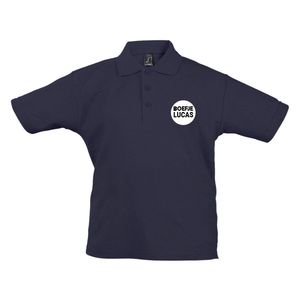 Polo voor kinderen bedrukken - Navy - 10 jaar