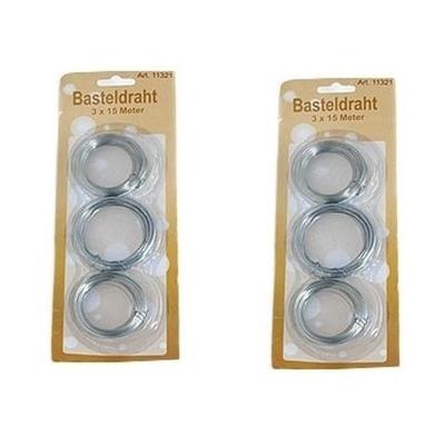 IJzerdraad - 2x stuks - metaaldraad van 15 meter p/st - 45 meter totaal