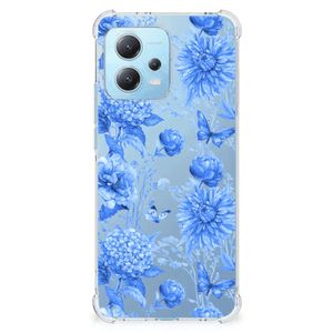 Case voor Xiaomi Redmi Note 12 5G Flowers Blue