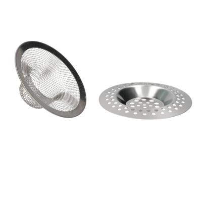 Gerimport gootsteen zeefje - 2 delig - zilver - D7 cm - RVS - keukenaccessoires