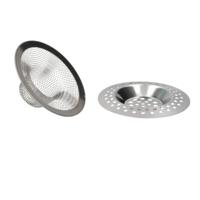 Gerimport gootsteen zeefje - 2 delig - zilver - D7 cm - RVS - keukenaccessoires