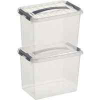 2x Opberg boxen/opbergdozen 9 liter 30 x 20 x 22 cm kunststof