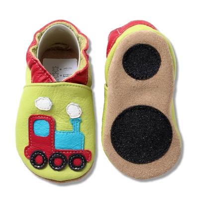 Hobea babyslofjes extra antislip Lokomotive grün-26-27
