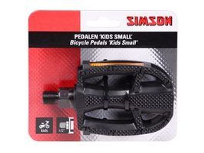 Simson Pedalen kids small 1/2 inch reflectie zwart per set