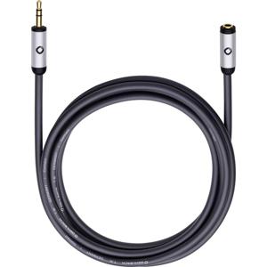 Oehlbach i-Connect J-35 EX Jackplug Audio Verlengkabel [1x Jackplug male 3,5 mm - 1x Jackplug female 3,5 mm] 3.00 m Zwart Vergulde steekcontacten