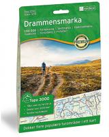 Wandelkaart 3016 Topo 3000 Drammensmarka | Nordeca