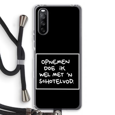 Schotelvod: Sony Sony Xperia 10 III Transparant Hoesje met koord