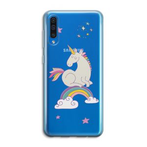 Regenboog eenhoorn: Samsung Galaxy A50 Transparant Hoesje