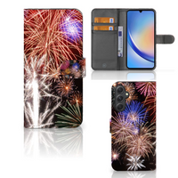 Samsung Galaxy A24 4G Wallet Case met Pasjes Vuurwerk - thumbnail