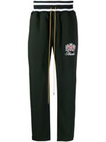 RHUDE pantalon de jogging à broderies - Vert