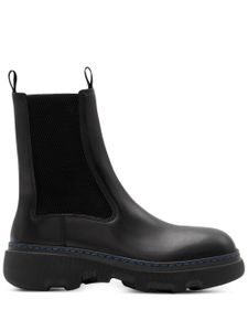 Burberry bottines en cuir à bout rond - Noir