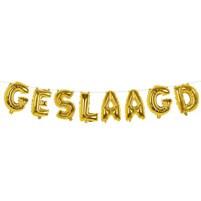 Boland - Feest folie ballonenslinger tekst GESLAAGD - goud - 400 cm - versiering Boland - Feest folie ballonenslinger tekst GESLAAGD - goud - 400 cm - versiering