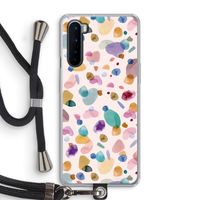 Terrazzo Memphis Pink: OnePlus Nord Transparant Hoesje met koord