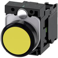 Siemens 3SU11000AB301BA0 3SU1100-0AB30-1BA0 Druktoets Kunststof frontring, Rond Knop Zwart, Geel 1 stuk(s)