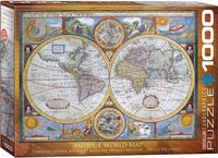 Antique World Map Puzzel 1000 Stukjes