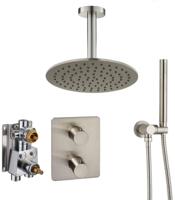 Ben Lavion 250 inbouw regendoucheset met plafondaansluiting Ø25cm RVS-look