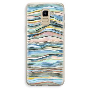 Watercolor Agate: Samsung Galaxy J6 (2018) Transparant Hoesje