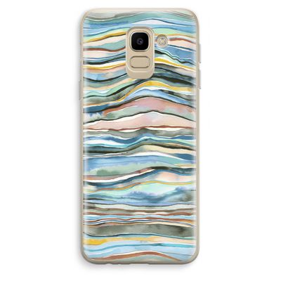 Watercolor Agate: Samsung Galaxy J6 (2018) Transparant Hoesje