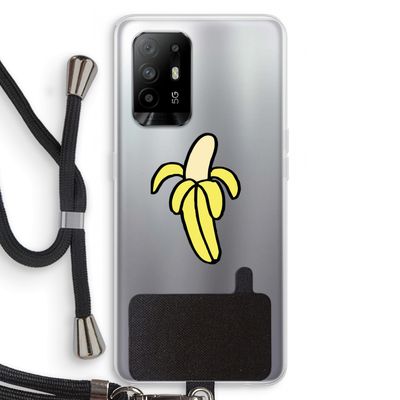 Banana: Oppo A94 5G Transparant Hoesje met koord