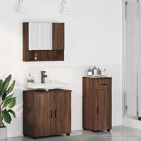 Badkamermeubelset 3 pcs bruin eikenkleur 61 x 35 x 64 cm