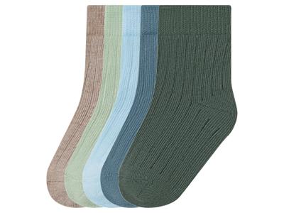 lupilu 5 Paar baby sokken (lichtblauw/donkerblauw/groen/beige, 19/22)