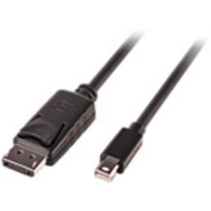 LINDY 41647 DisplayPort-kabel Mini-displayport / DisplayPort Adapterkabel Mini DisplayPort-stekker, DisplayPort-stekker 3.00 m Zwart UL gecertificeerd,