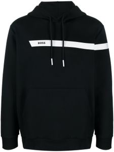 BOSS hoodie en coton mélangé à logo imprimé - Noir