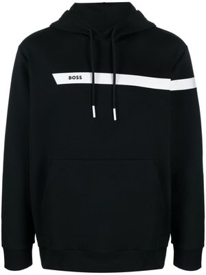 BOSS hoodie en coton mélangé à logo imprimé - Noir