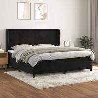 Boxspring met matras fluweel zwart 200x200 cm