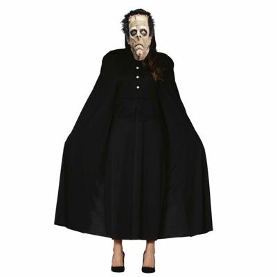 Halloween horror verkleedkleding set - Frankenstein masker - Cape zwart met capuchon