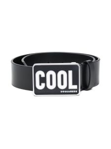 DSQUARED2 KIDS ceinture en cuir à plaque logo - Noir